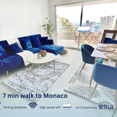 Luxurious Flat At 5 Min By Walk To Monaco, Free Parking And Sea View Apartment Beausoleil Bagian luar foto